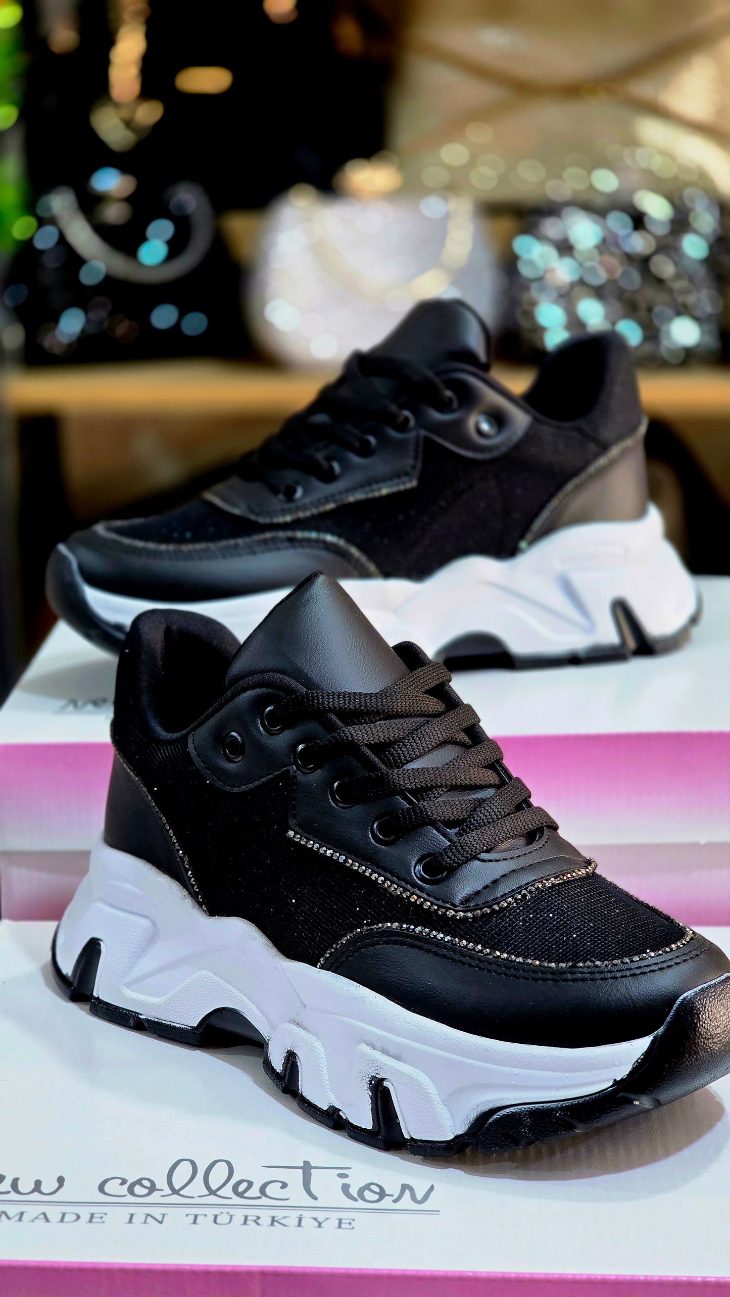 Dolgu Topuk Simli Kadın Spor Ayakkabı