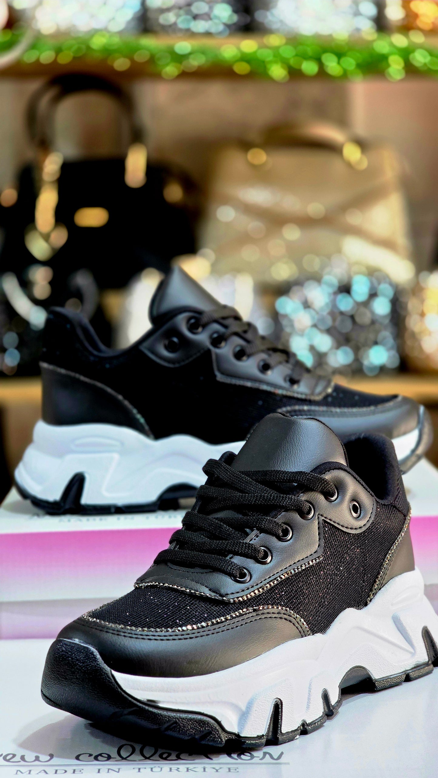 Dolgu Topuk Simli Kadın Spor Ayakkabı