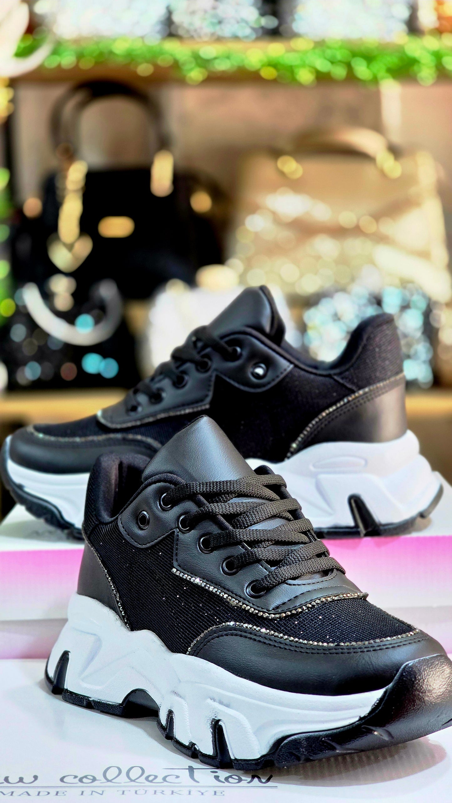 Dolgu Topuk Simli Kadın Spor Ayakkabı