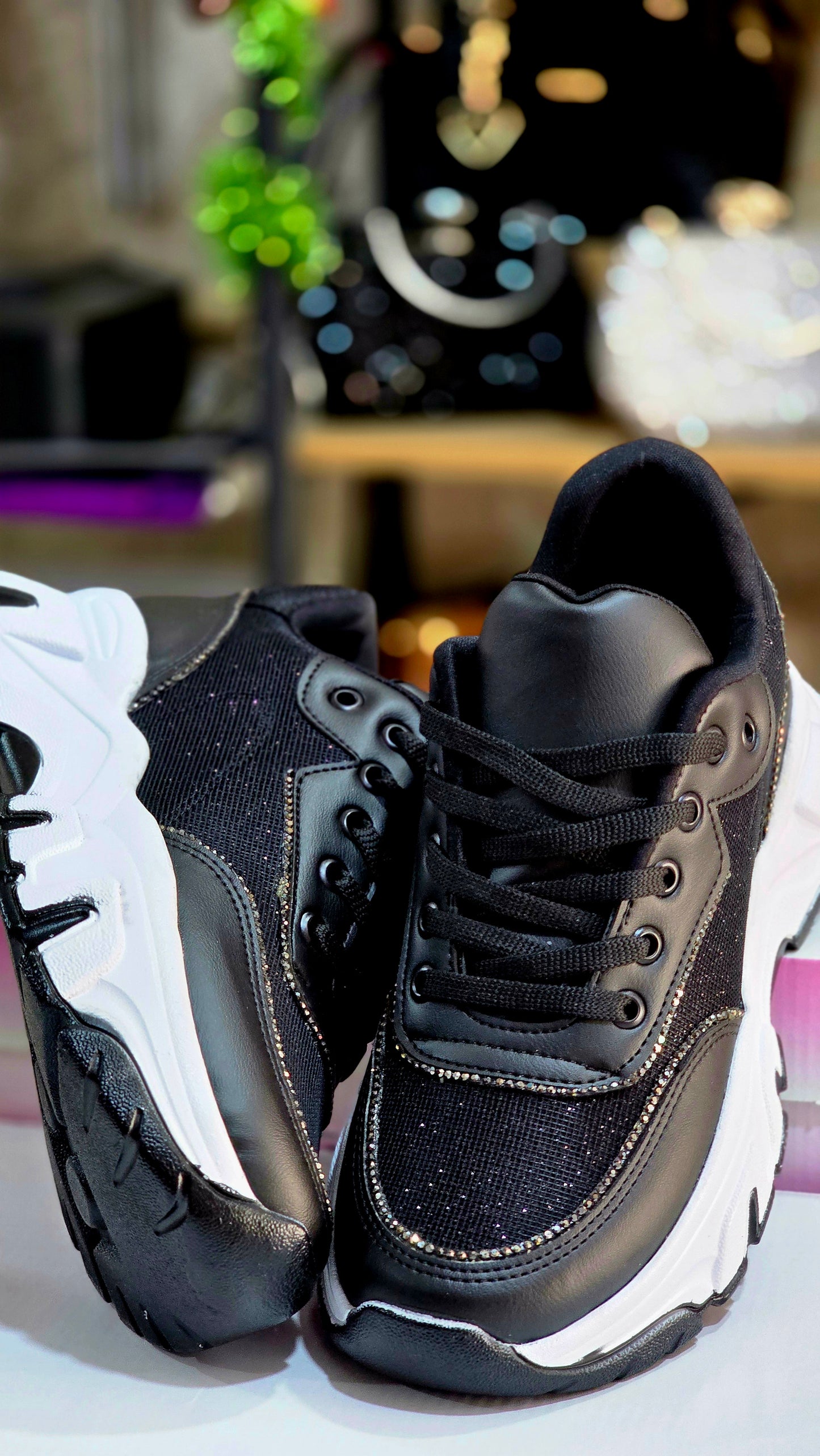 Dolgu Topuk Simli Kadın Spor Ayakkabı