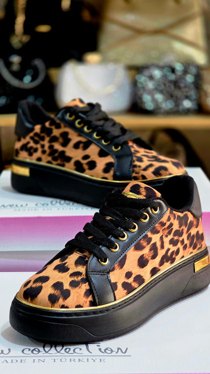 LEOPAR Desenli Kadın Spor Ayakkabı