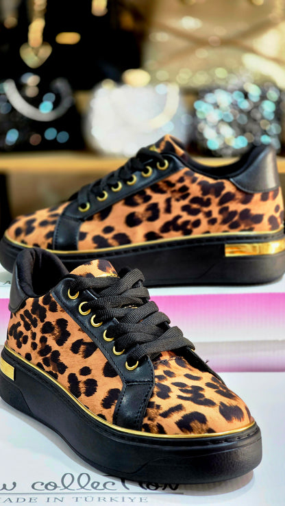LEOPAR Desenli Kadın Spor Ayakkabı