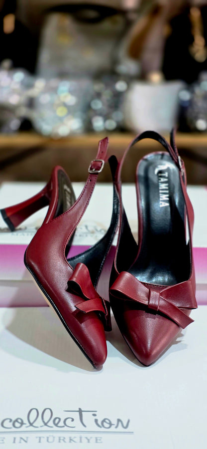 Fiyonk Detaylı Zarif Topuklu Ayakkabı