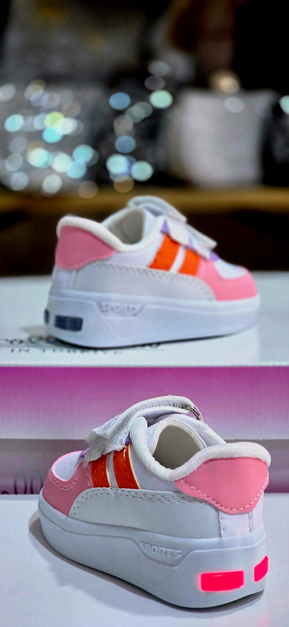 Cırtlı Renkli LED'li Çocuk Spor Ayakkabı