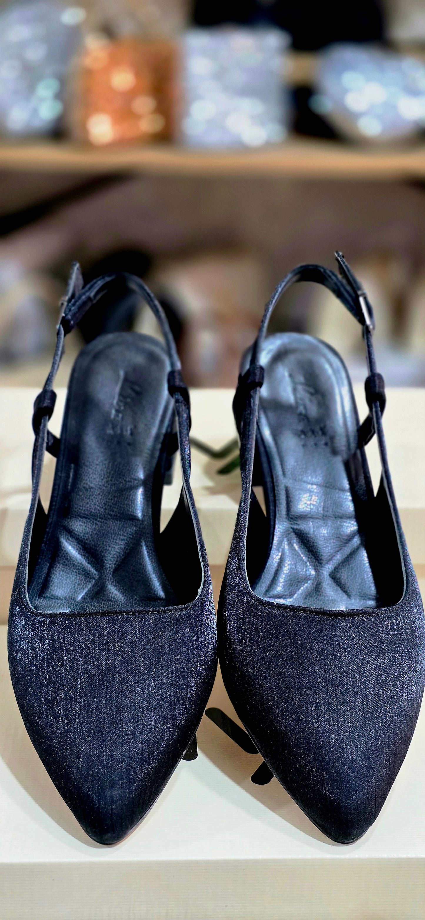 Liva Şık Siyah Slingback Kadın Ayakkabı – Kısa Topuklu