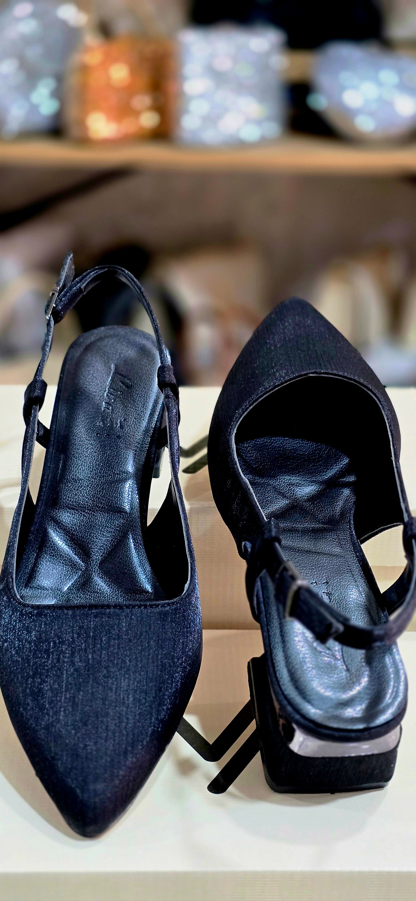 Liva Şık Siyah Slingback Kadın Ayakkabı – Kısa Topuklu