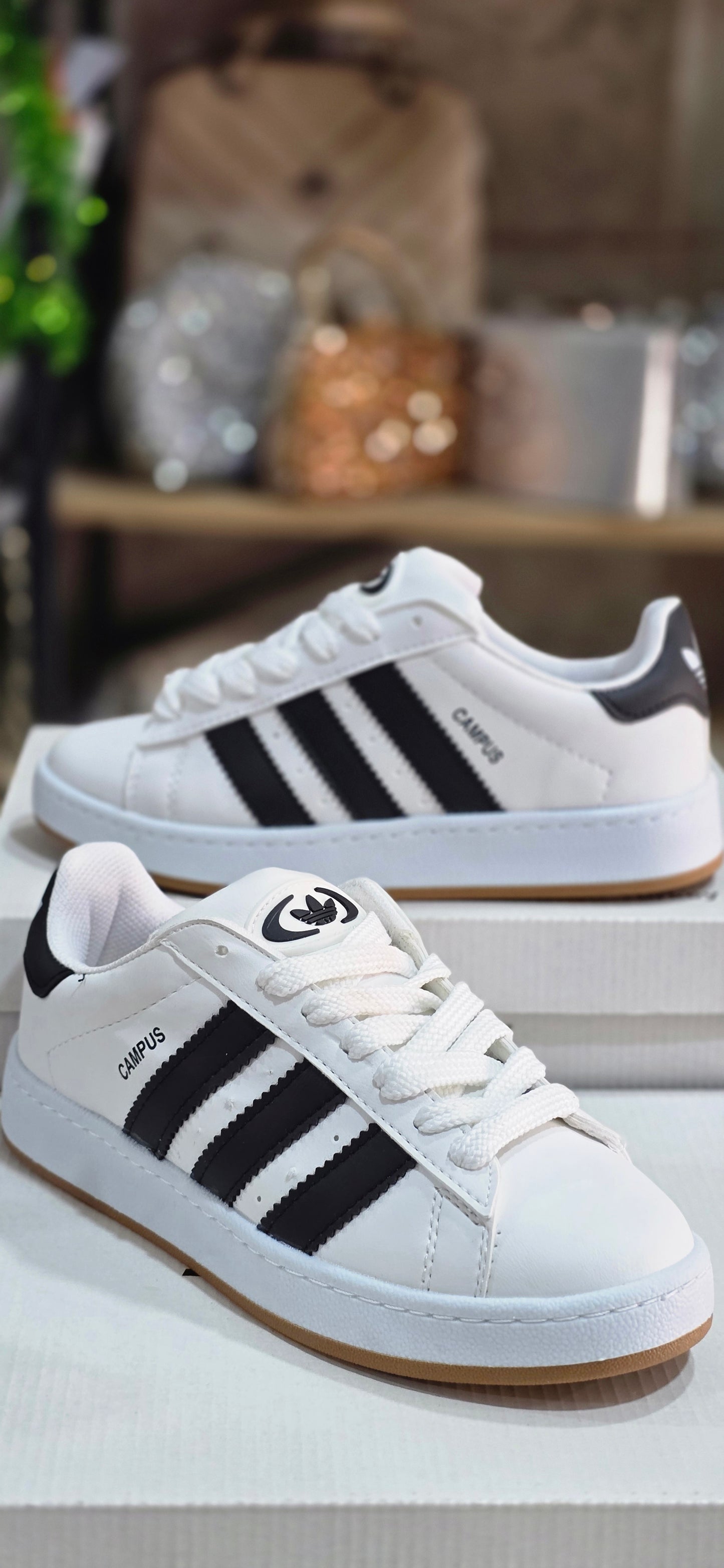 Unisex Siyah Çizgili Beyaz Spor Ayakkabı